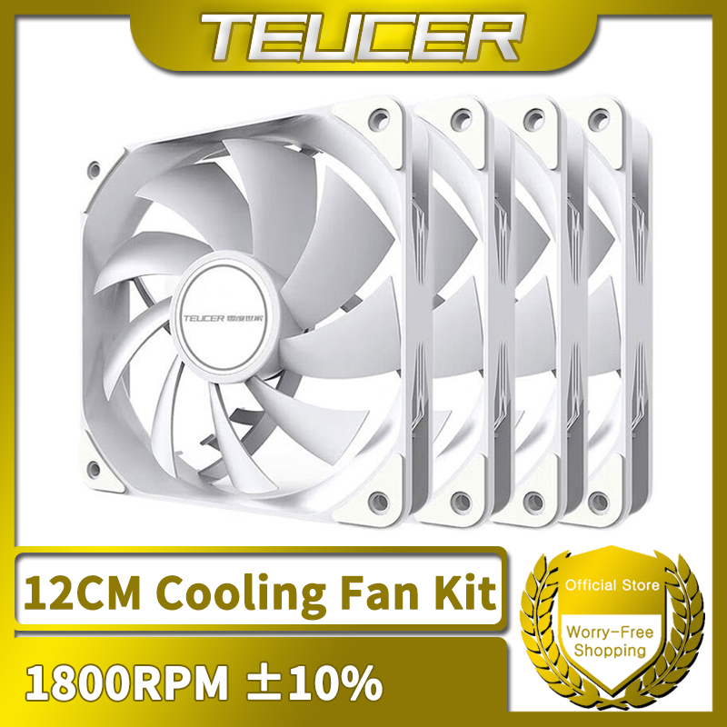 Esports Gaming Fan - TEUCER 1800RPM 4PIN PWM biały 12cm