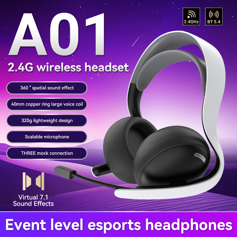 Esports Gaming Mobile - Bezprzewodowe/przewodowe/Bluetooth słuchawki gamingowe 2.4G A01 do