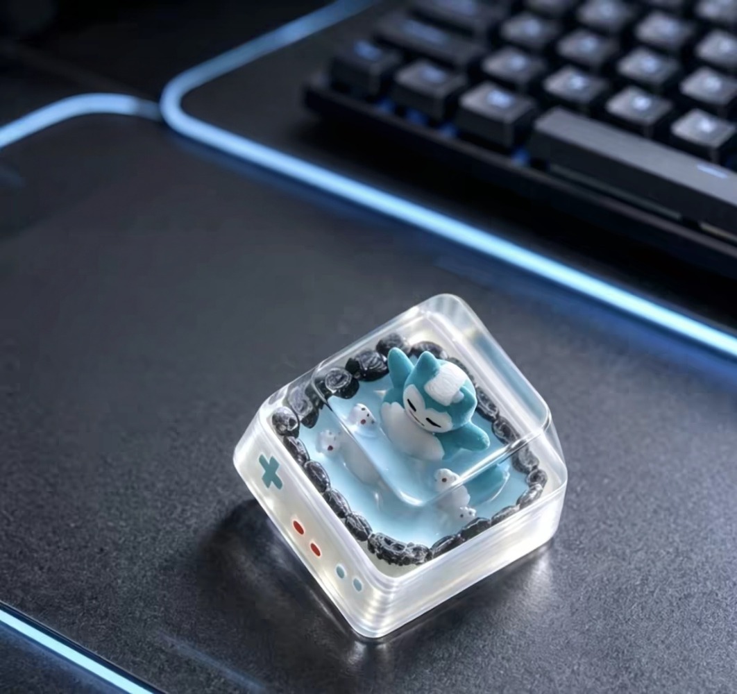 Keyboard Tenkeyless - Pokémon Snorlax Keycap z żywicy, półprzezroczysty,