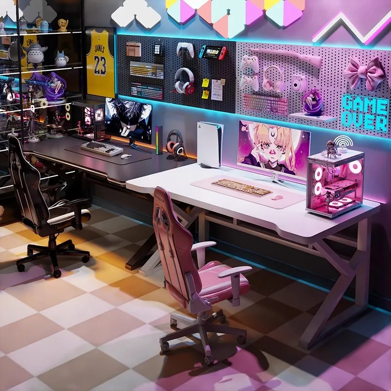 Esports Gaming Setup - Podwójne biurko gamingowe do e-sportu, długi