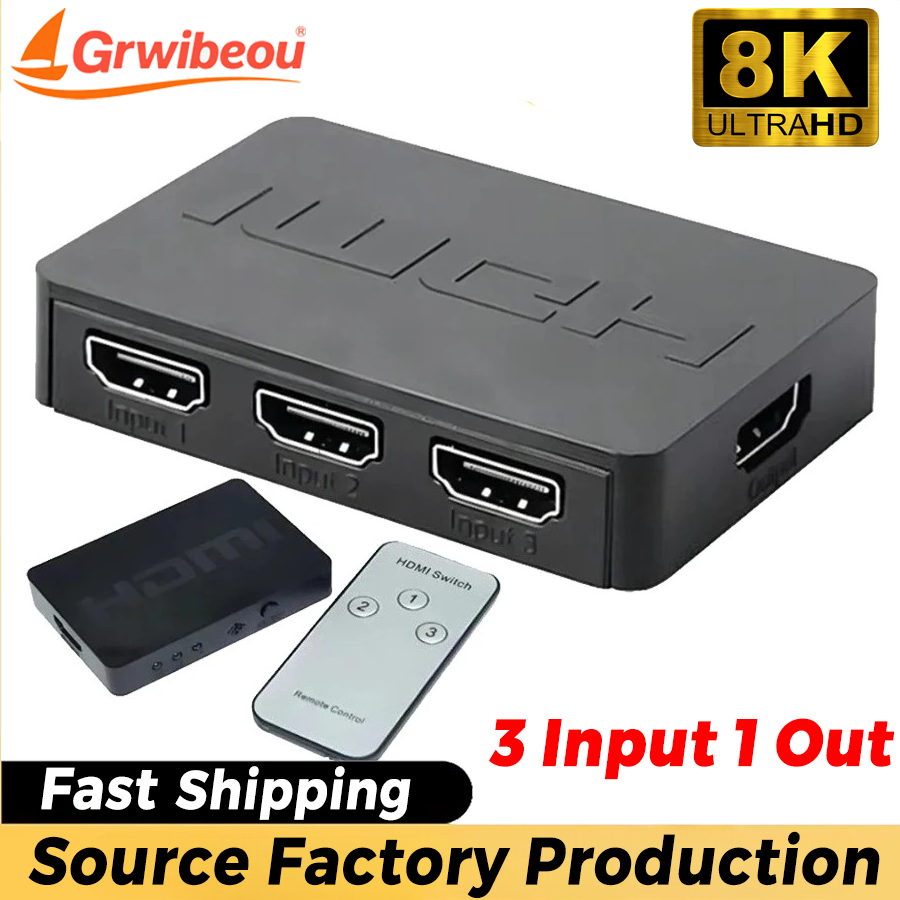 Esports Gaming Hub - Przełącznik HDMI z 3 portami, 3