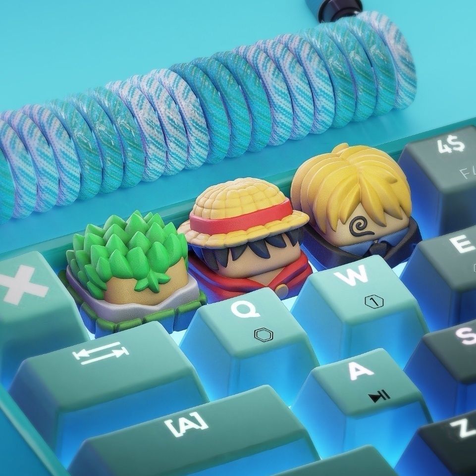 Keyboard Tenkeyless - Nowe Kawaii ONE PIECE Luffy Keycaps