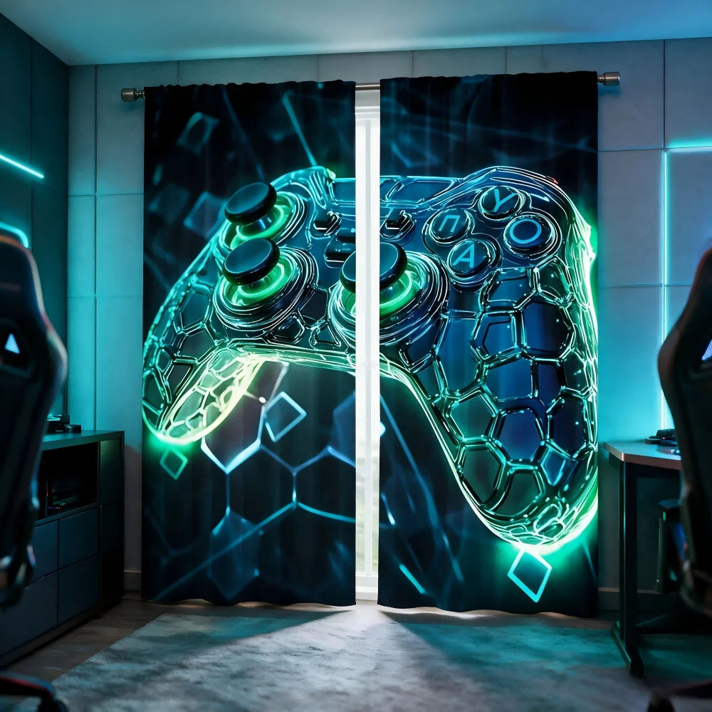 2 sztuki zasłon z nadrukiem cy – Esports Gaming Youtube recenzja i cena