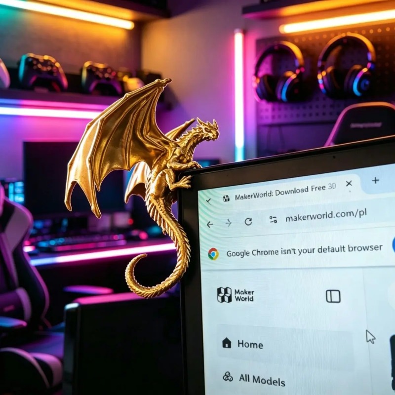 Fajna figurka leżącego smoka,  – Esports Gaming Setup recenzja i cena